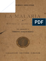 Francesco Genovese, La Malaria in Provincia Di Reggio Calabria, 1924