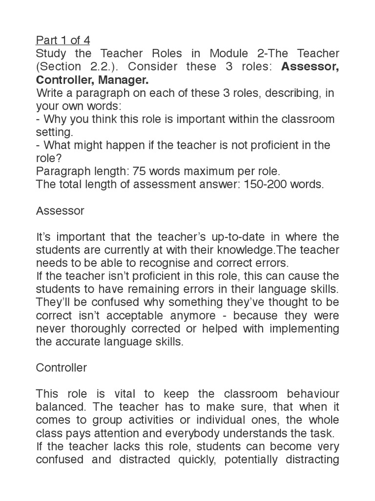 supplementary assignment teacher