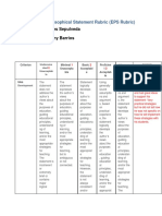 Educational Philosophical Statement Rubric Eps Rubric 1