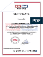 SAEG ENGINEERING - Certificate 2019
