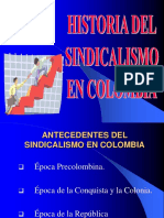Antecedentes Historia Sindical Colombia