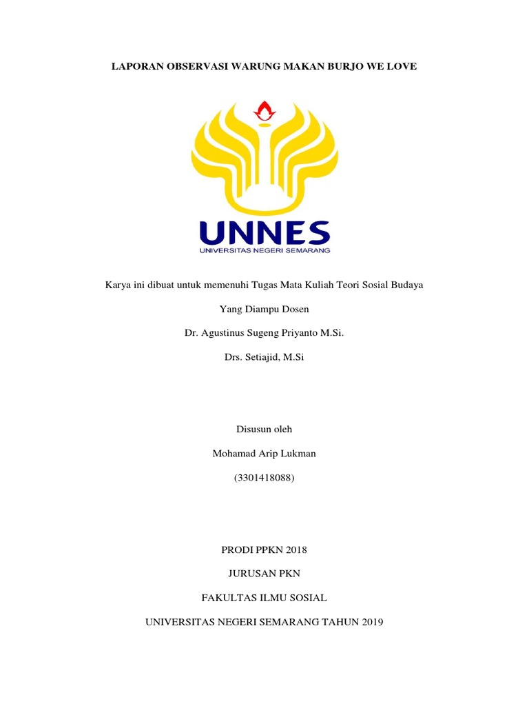 Laporan Observasi Warung Makan Burjo We Love