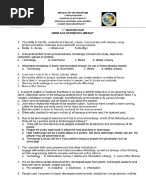 MIL 1st Grading Exam