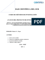 Matrices de Consistencia y Operacion Con Variables Métodos de Investigación (Avance)