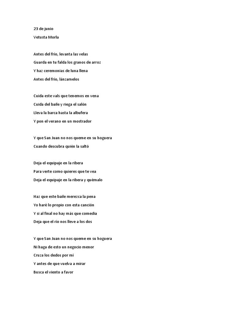 23 De Junio Vetusta Morla Letra