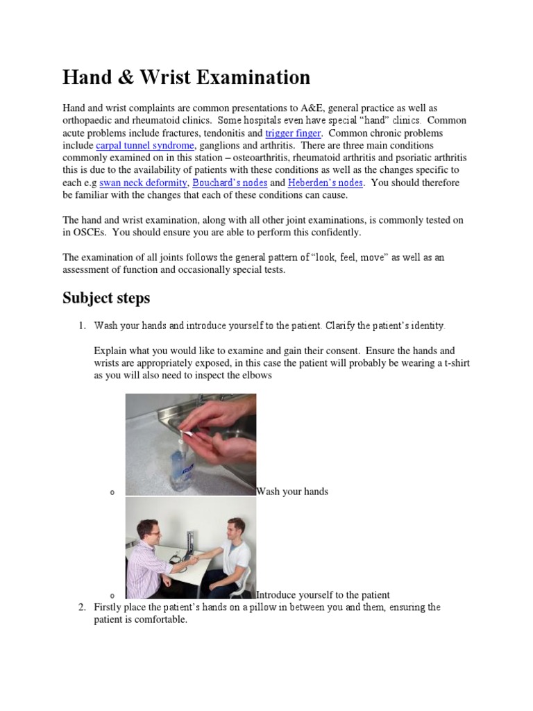 Hand & Wrist Examination - OSCE Guide