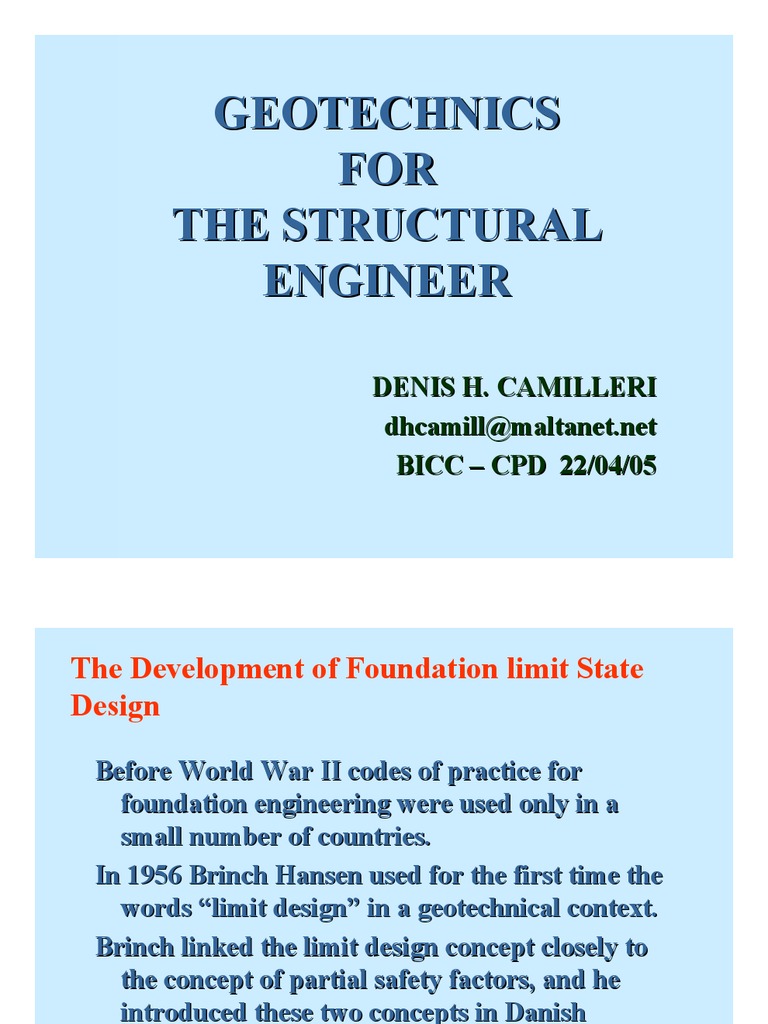 Geotechnics for Structural Engineers | PDF