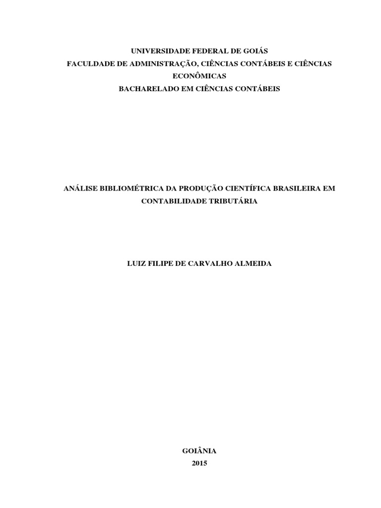 Tcc Ciências Contábeis Pdf Evasão Fiscal Impostos