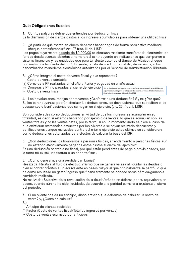Obligaciones Fiscales de Personas Morales | PDF | Tarjeta de débito ...