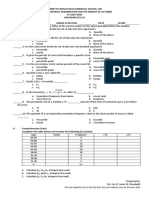 Barretto Wesleyan School 2nd Quarterly Exam for Math 10