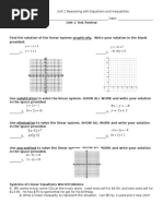 Systems of Inequalities Study Guide