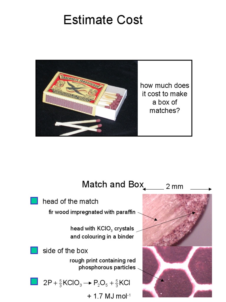 Estimate Cost How Much Does It Cost To Make Aboxof Matches? PDF