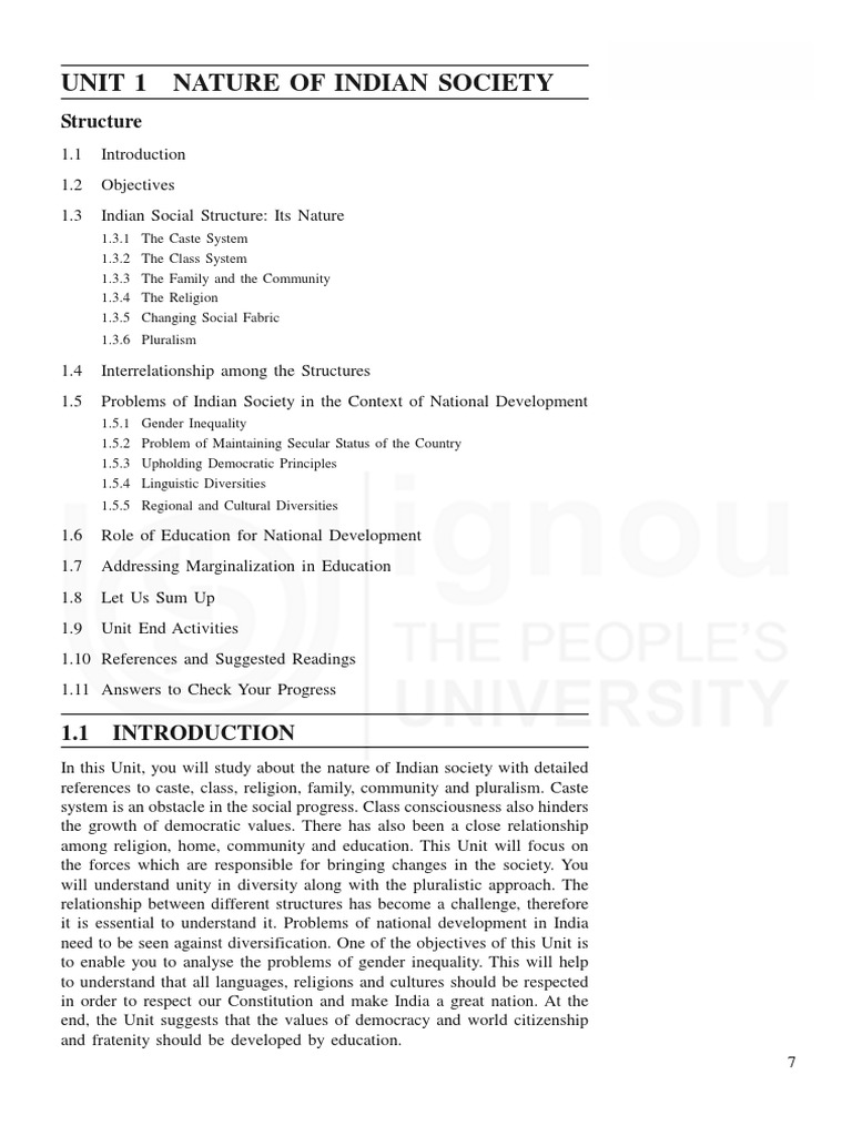 Nature of Indian Society | PDF | Gender | Gender Studies