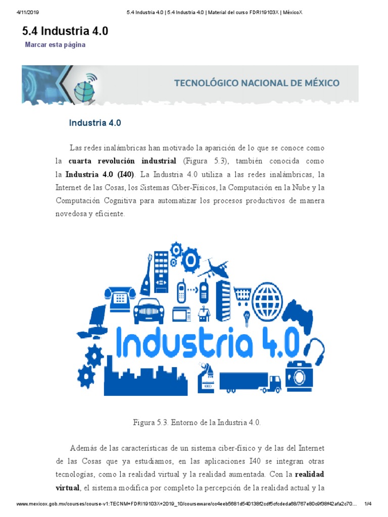 5.4 Industria | PDF | Realidad virtual | Internet de las Cosas