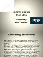 Kashmir Dispute 1947-2017: Prepared By: Anum Chaudhary