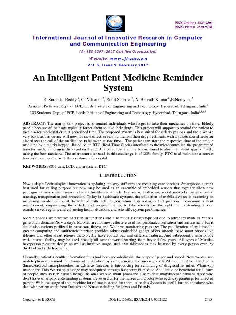 122 - 34 - An Intelligent Patient Medicine Reminder System | PDF ...