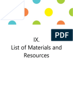 9 - List of Materials and Resources