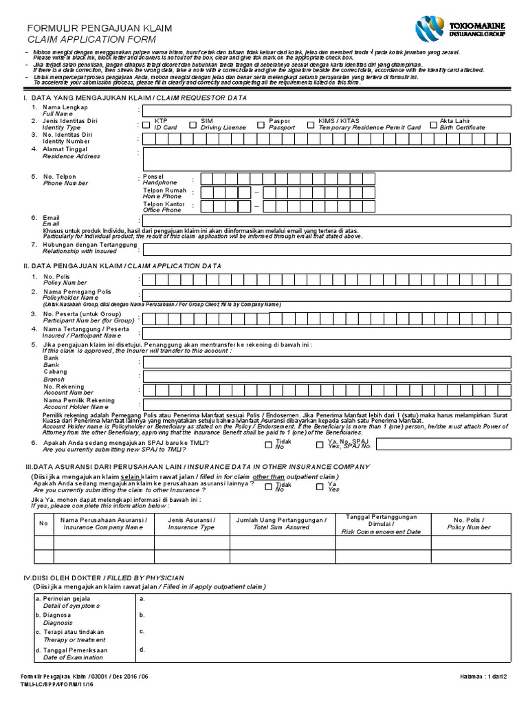 Claim Form (Filled by Client) - V6 5 Final Plus TM Executive | PDF