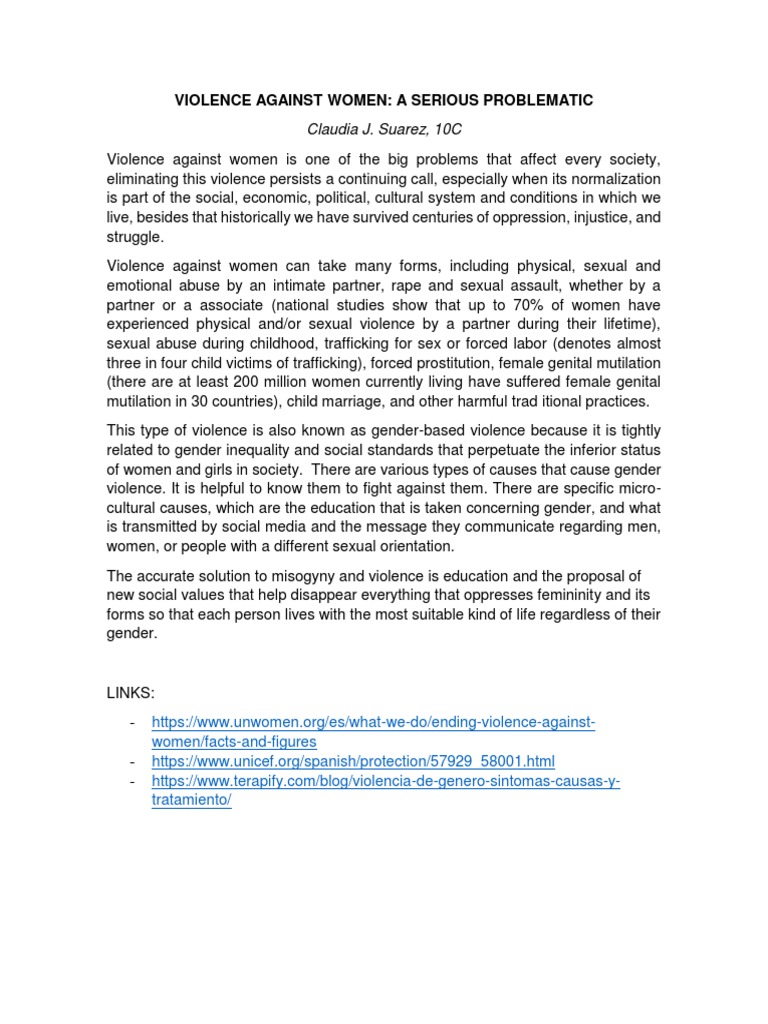 Violence Against Women | PDF | Politics | Self-Improvement