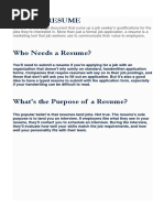 What Is A RESUME