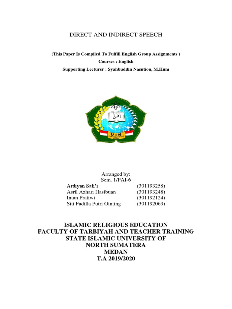 Direct and Indirect Speec1 | PDF | Question | Symbols