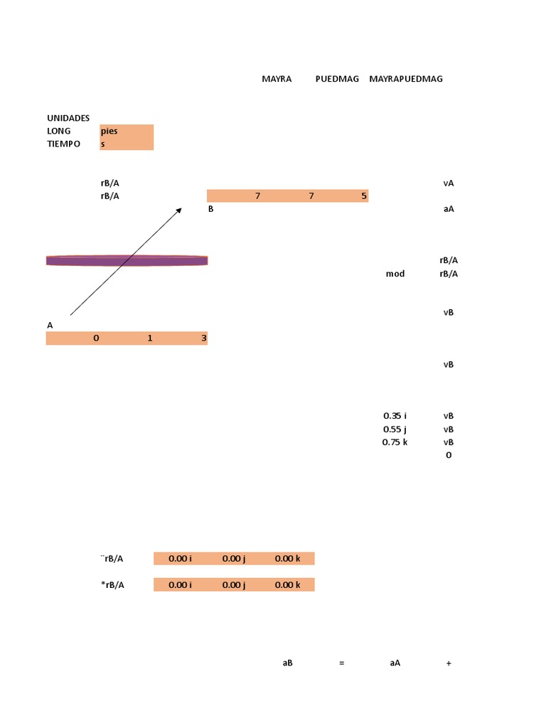 Motion Analysis and Vector Calculations | PDF