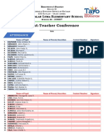 Pantalan Luma Elementary Parent-Teacher Conference Attendance