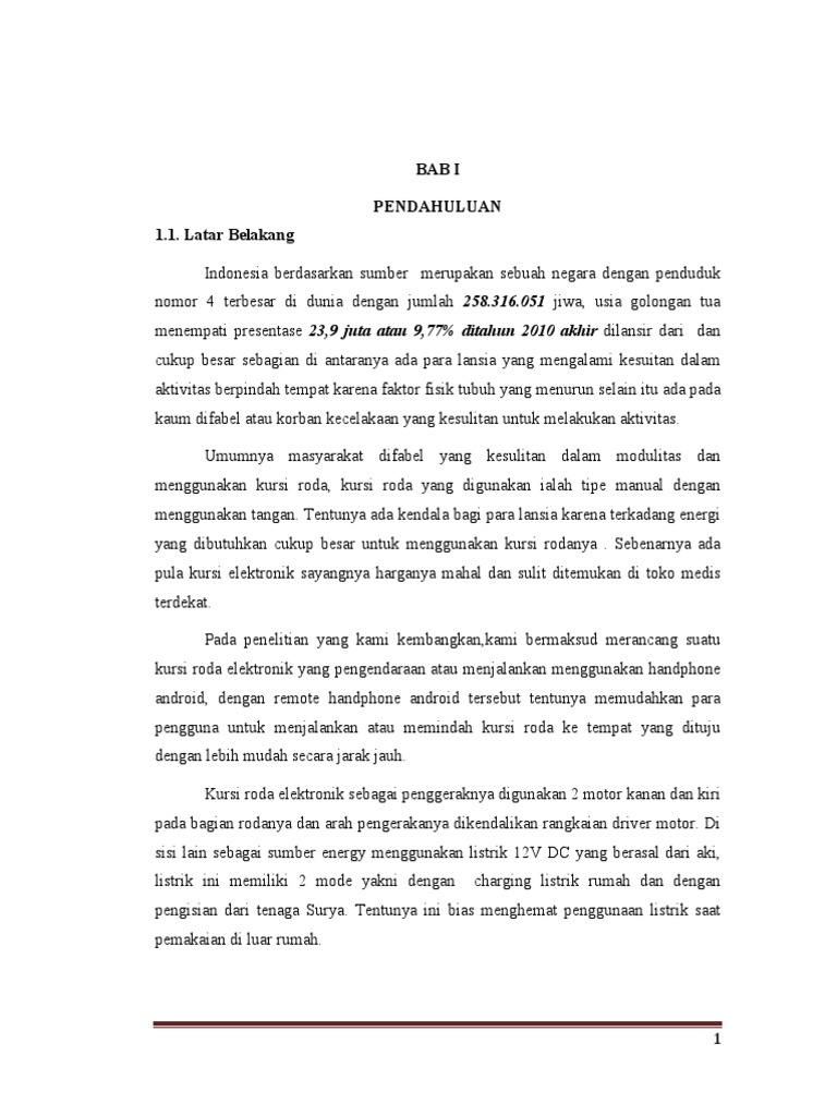 Kursi Roda Elektrik Tenaga Surya Baru Dengan Kendali HP Android | PDF