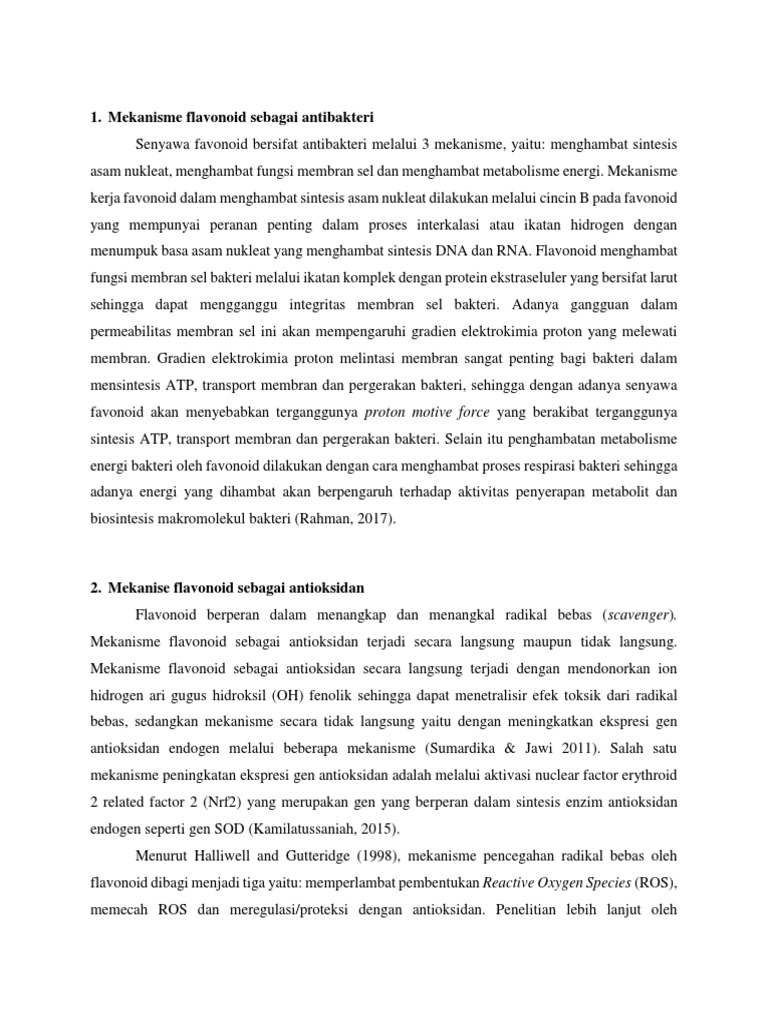 Mekanisme Flavonoid Sebagai Antibakteri PDF