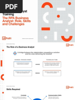 Lesson 2 - The RPA Business Analyst - Role, Skills and Challenges