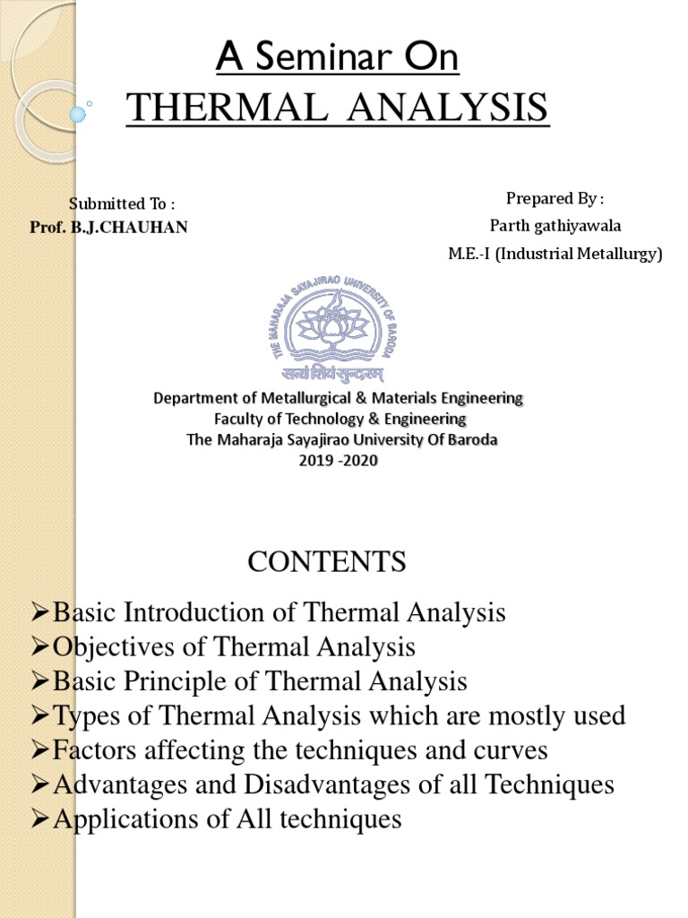 Overview of Thermal Analysis Techniques | PDF | Differential Scanning ...