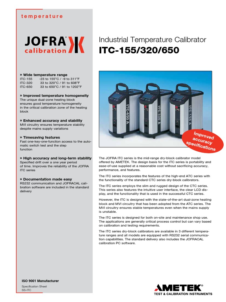 Jofra Cal PDF Calibration Thermocouple