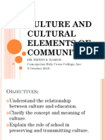 Culture and Cultural Elements of Communities