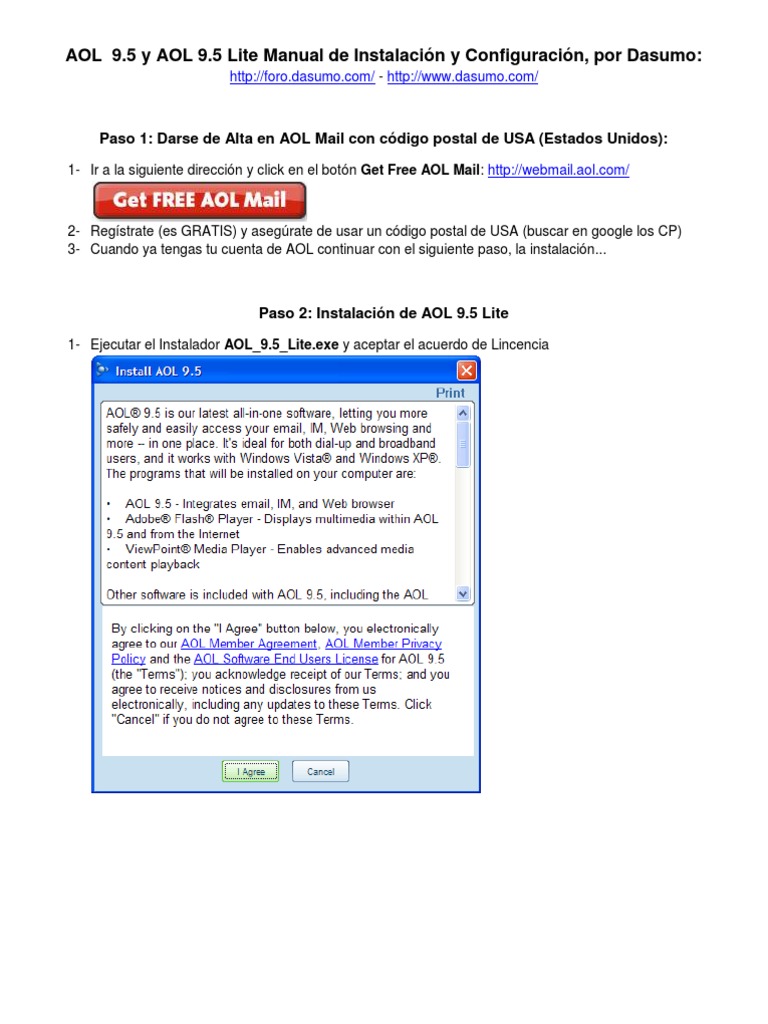 Manual AOL 9.5 | PDF | Software del sistema | ciberespacio