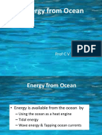 Energy From Ocean: Prof C V Reddy, PH.D