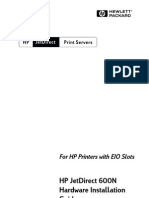 HP Jetdirect 600N Hardware Installation Guide: For HP Printers With Eio Slots