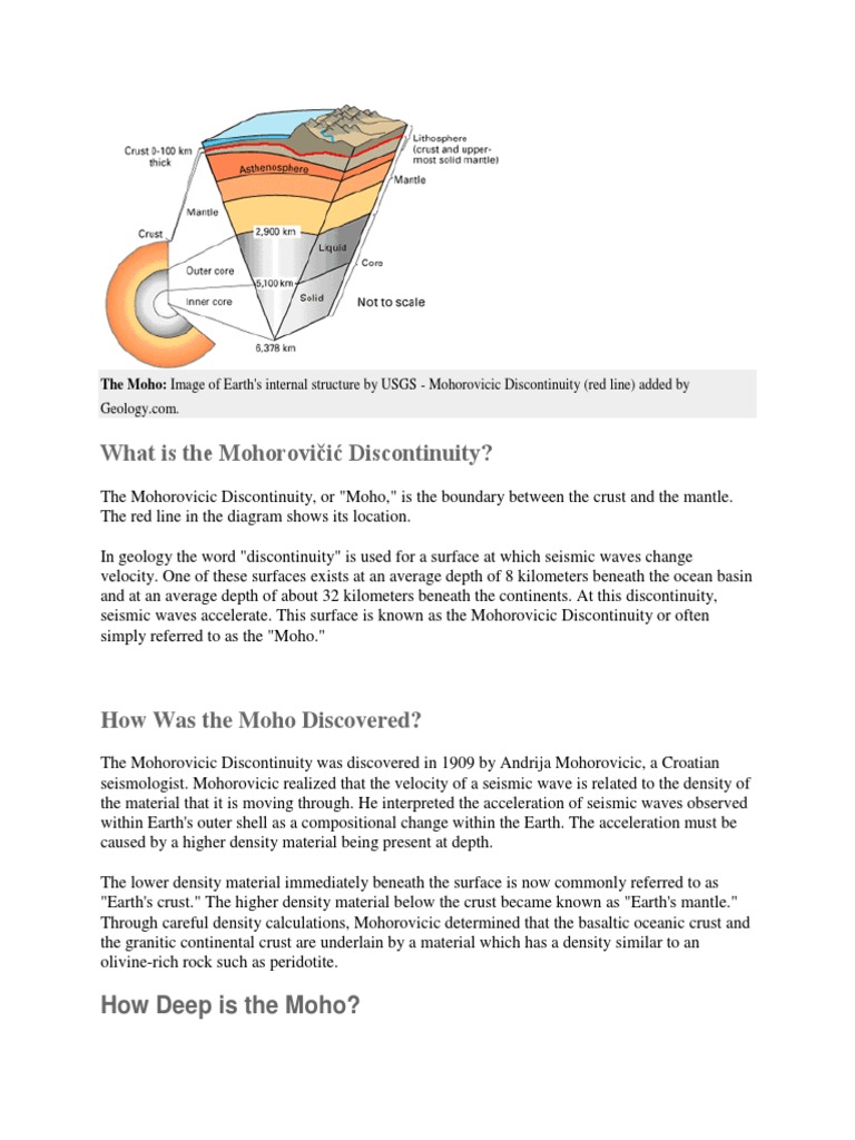 The Mohorovicic Discontinuity | Download Free PDF | Plate Tectonics | Earth