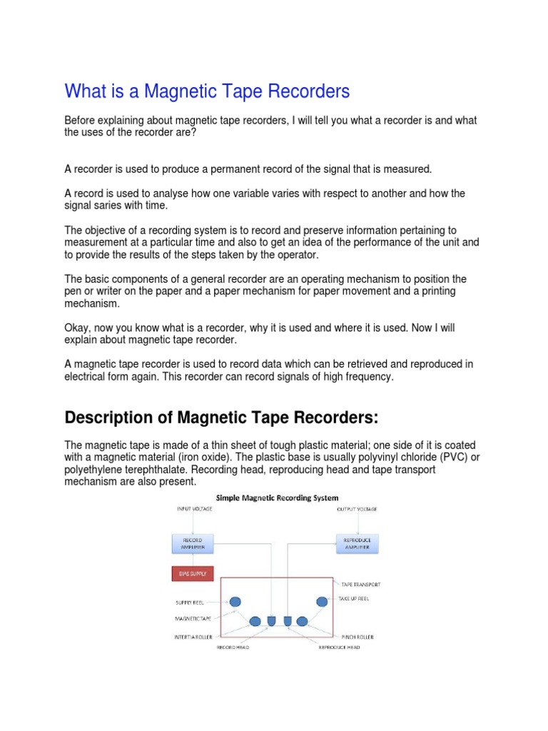 What Is A Tape Recorders PDF Inductor Distortion
