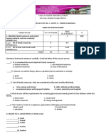 Summative Test No. 1 in Epp 6 - Home Economics Table of Specifications