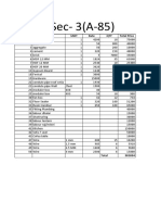 Noida Sec-3(A-85) Bill of Quantities Summary