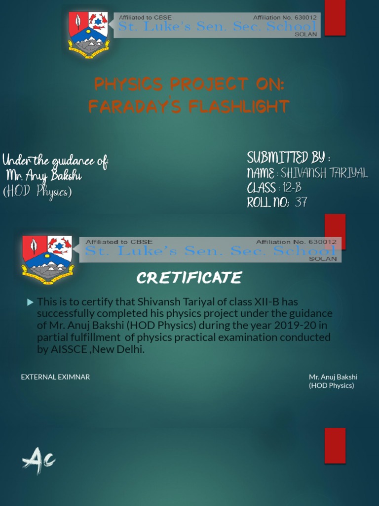 Project On Faraday's Flashlight | PDF | Electromagnetic Induction ...