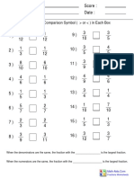 Same Denominator or Numerator Worksheet 1 PDF