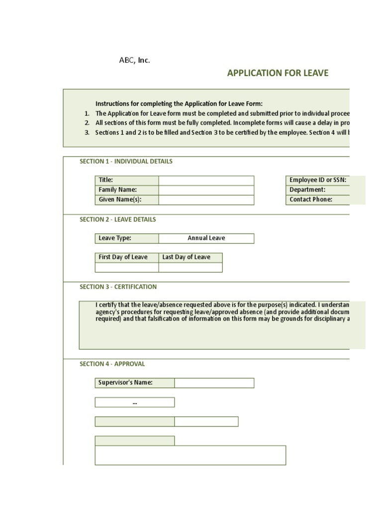 Application Leave Form (Online) | Download Free PDF | World Wide Web ...