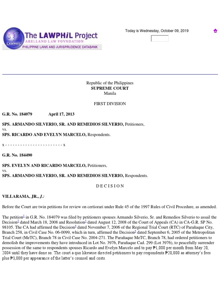 Supreme Court Ruling on Property Dispute | PDF | Lawsuit | Judgment (Law)