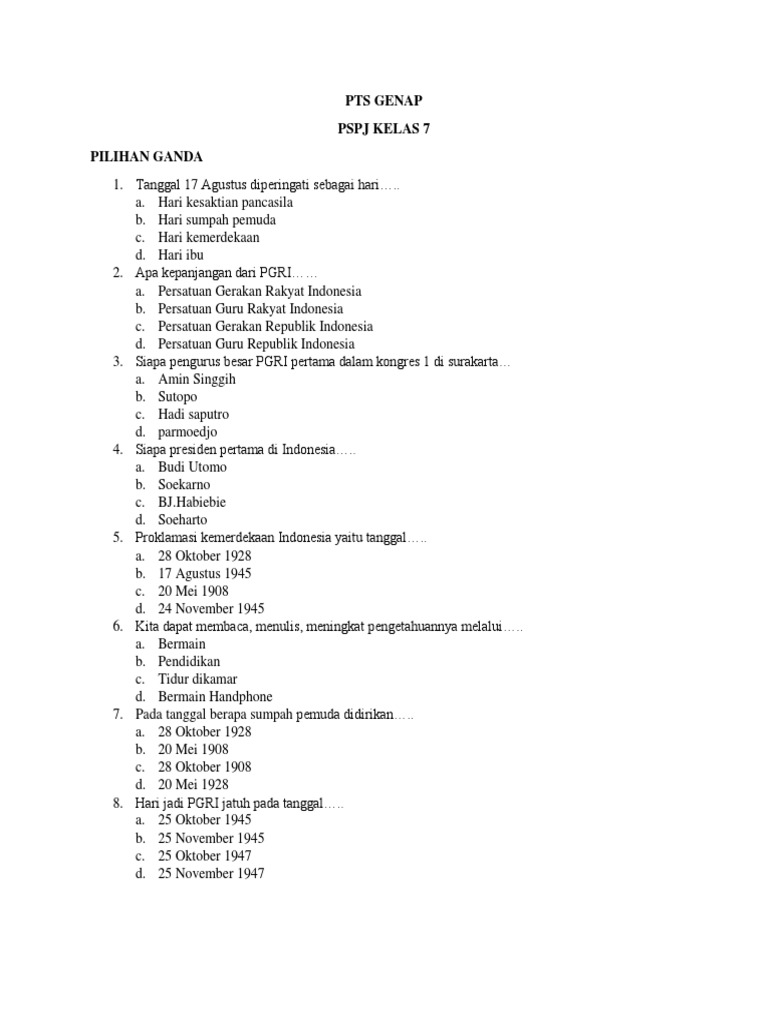 Pspj Kelas 7 7 Docx