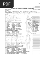 Nursing System Review Chart