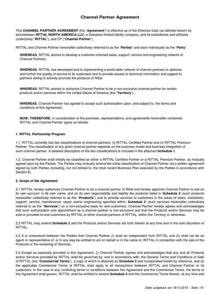 Channel Partner Agreement (CPA) PDF | PDF | Indemnity | Breach Of Contract