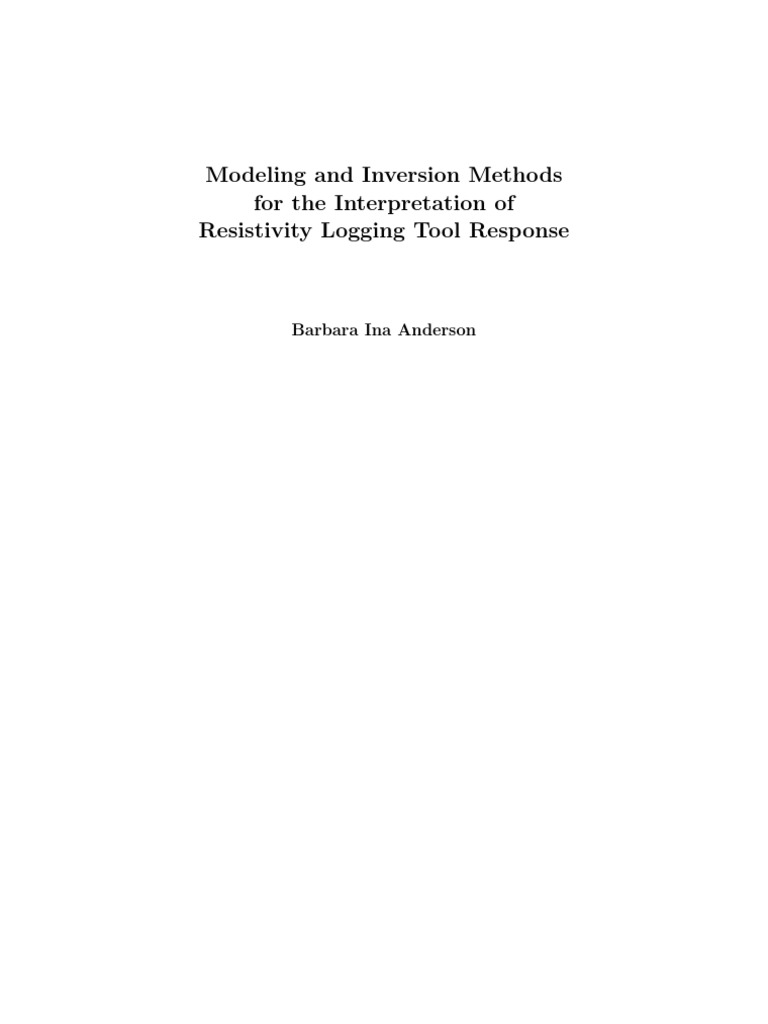 (P.T) Modeling and Inversion Methods For The Interpretation of ...