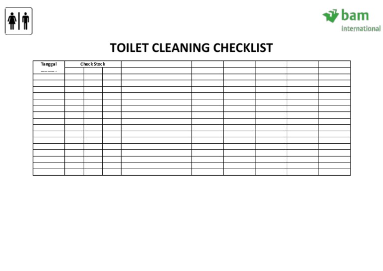 Toilet Cleaning Checklist: Tanggal .. Check Stock | PDF