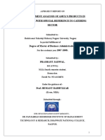 The Requirment Analysis of Amul'S Products in Nagpur City With Special Reference To Catering Sector